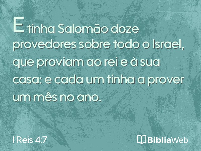 I Reis 4:7 em imagem para compartilhar