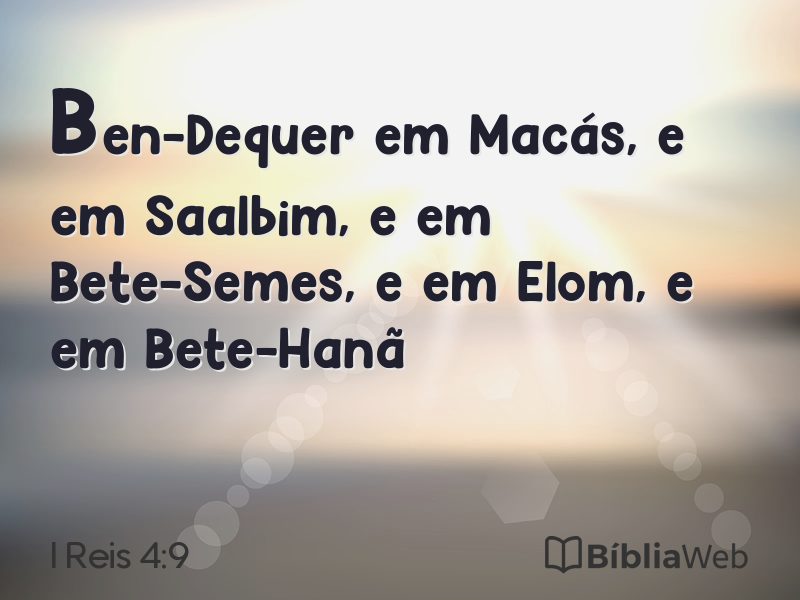 I Reis 4:9 em imagem para compartilhar