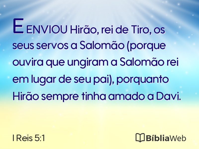 I Reis 5:1 em imagem para compartilhar