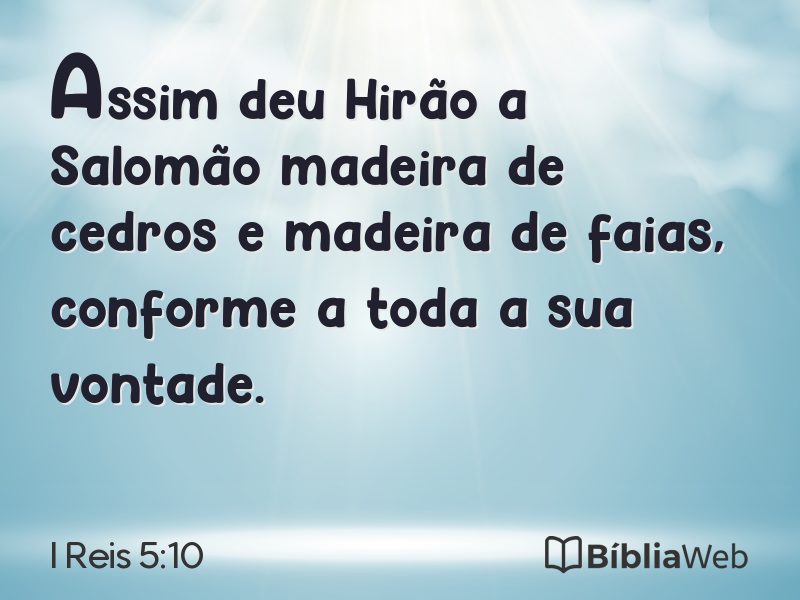 I Reis 5:10 em imagem para compartilhar