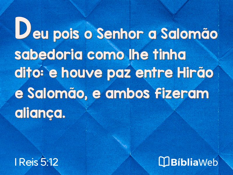 I Reis 5:12 em imagem para compartilhar