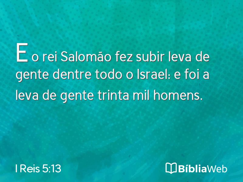I Reis 5:13 em imagem para compartilhar