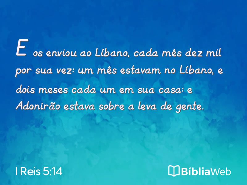 I Reis 5:14 em imagem para compartilhar
