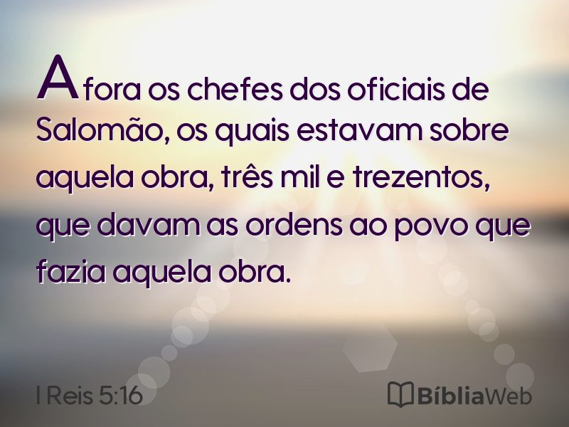 I Reis 5:16 em imagem para compartilhar