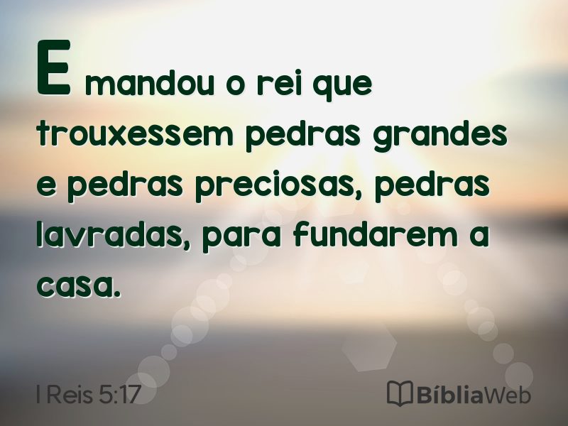 I Reis 5:17 em imagem para compartilhar