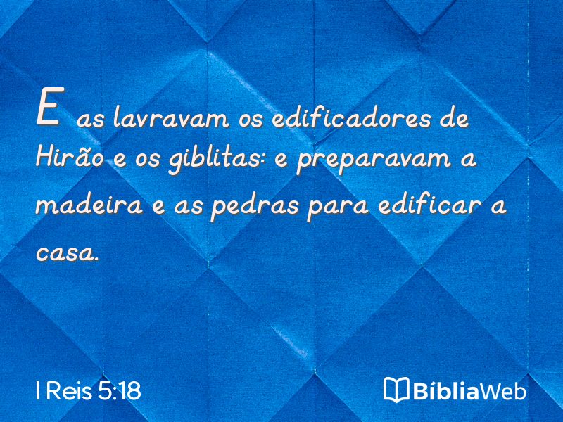 I Reis 5:18 em imagem para compartilhar