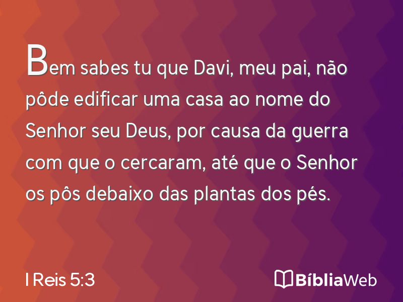 I Reis 5:3 em imagem para compartilhar