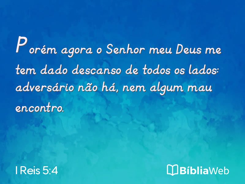I Reis 5:4 em imagem para compartilhar