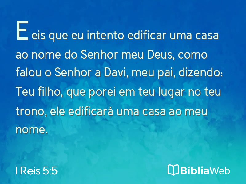 I Reis 5:5 em imagem para compartilhar