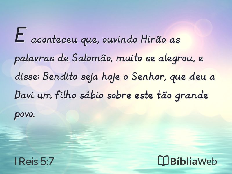 I Reis 5:7 em imagem para compartilhar