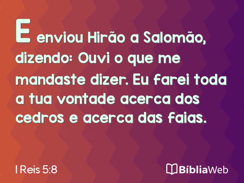 I Reis 5:8 em imagem para compartilhar