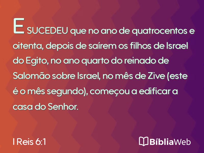 I Reis 6:1 em imagem para compartilhar