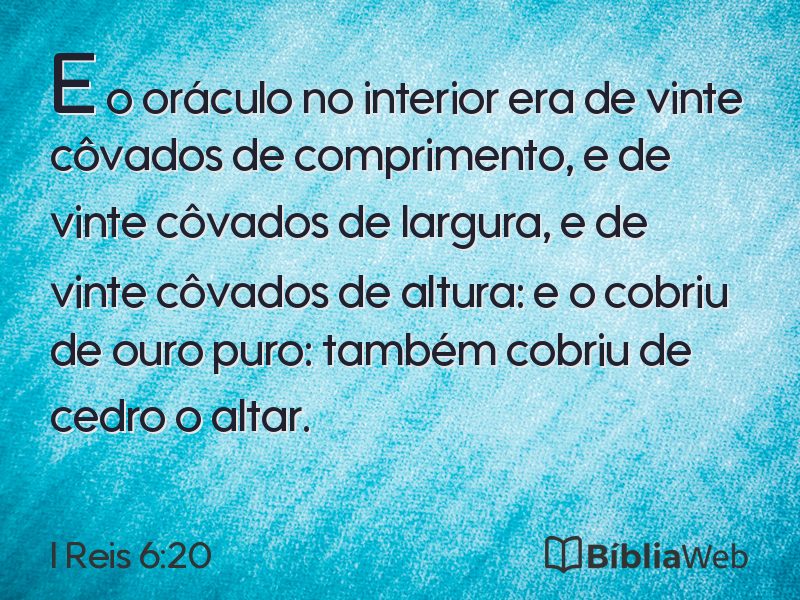 I Reis 6:20 em imagem para compartilhar
