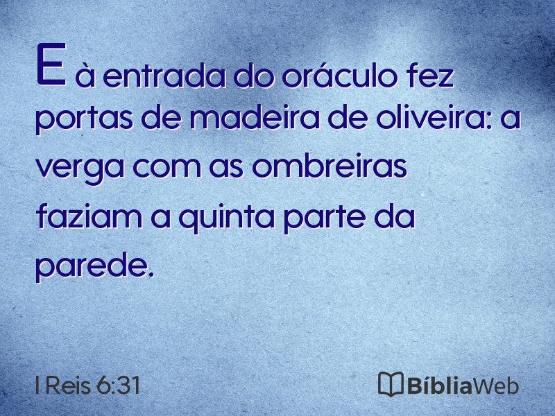 I Reis 6:31 em imagem para compartilhar