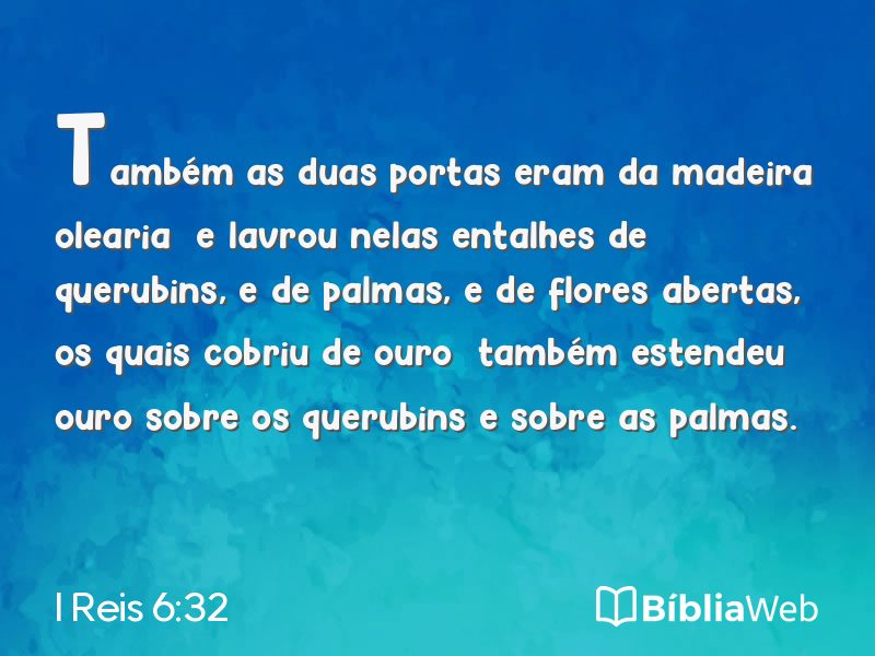 I Reis 6:32 em imagem para compartilhar