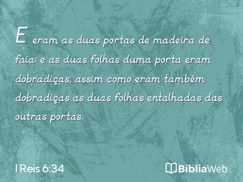 I Reis 6:34 em imagem para compartilhar