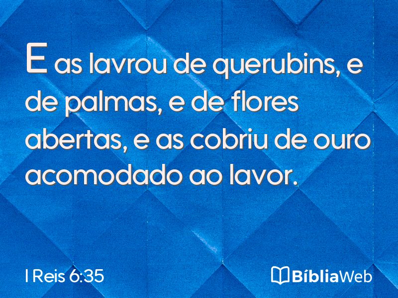 I Reis 6:35 em imagem para compartilhar
