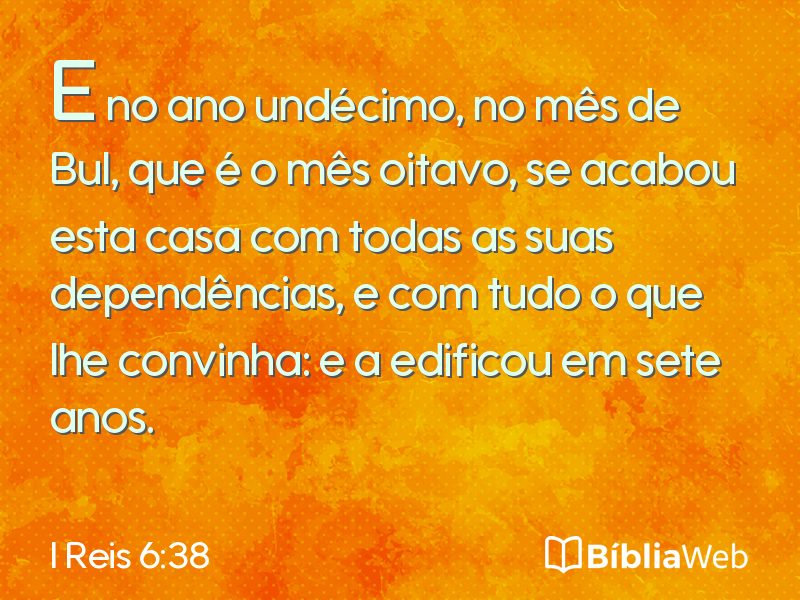 I Reis 6:38 em imagem para compartilhar