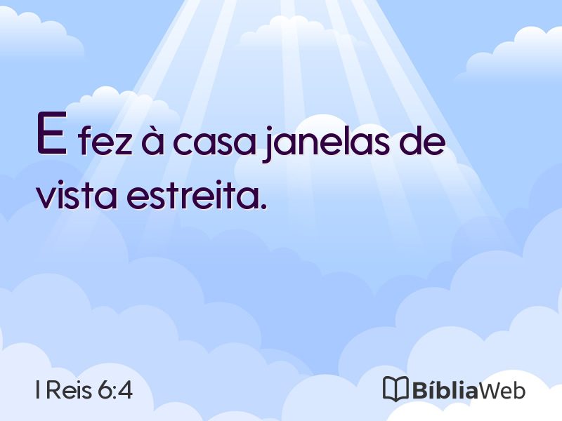 I Reis 6:4 em imagem para compartilhar