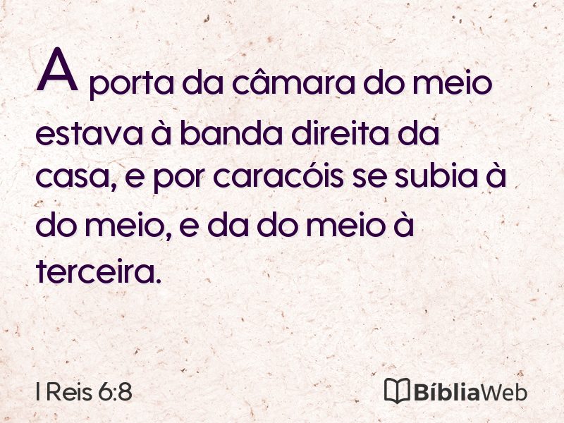 I Reis 6:8 em imagem para compartilhar