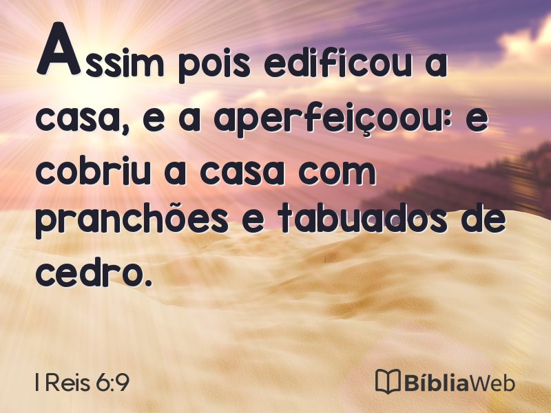 I Reis 6:9 em imagem para compartilhar