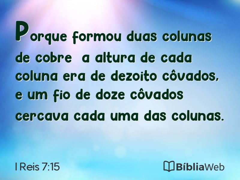 I Reis 7:15 em imagem para compartilhar