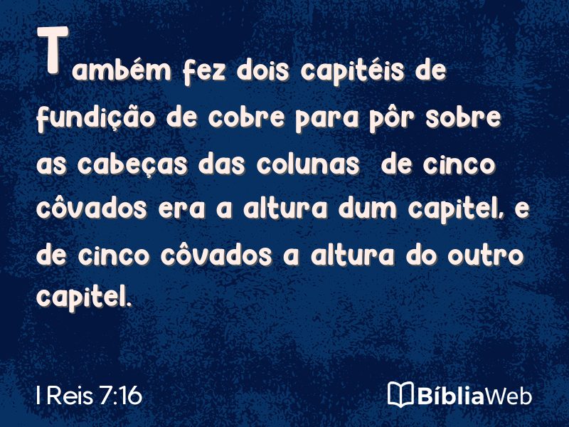 I Reis 7:16 em imagem para compartilhar