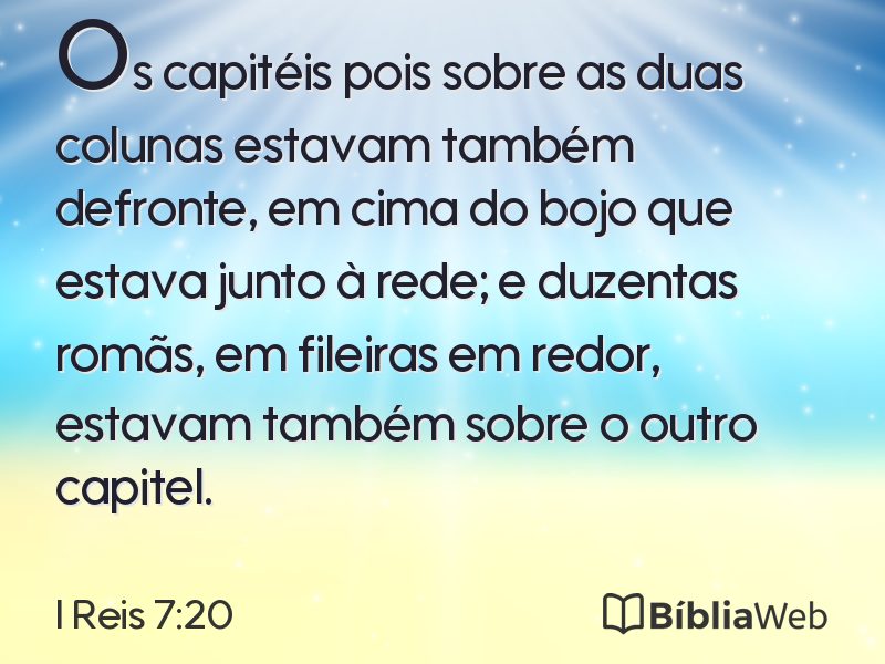 I Reis 7:20 em imagem para compartilhar