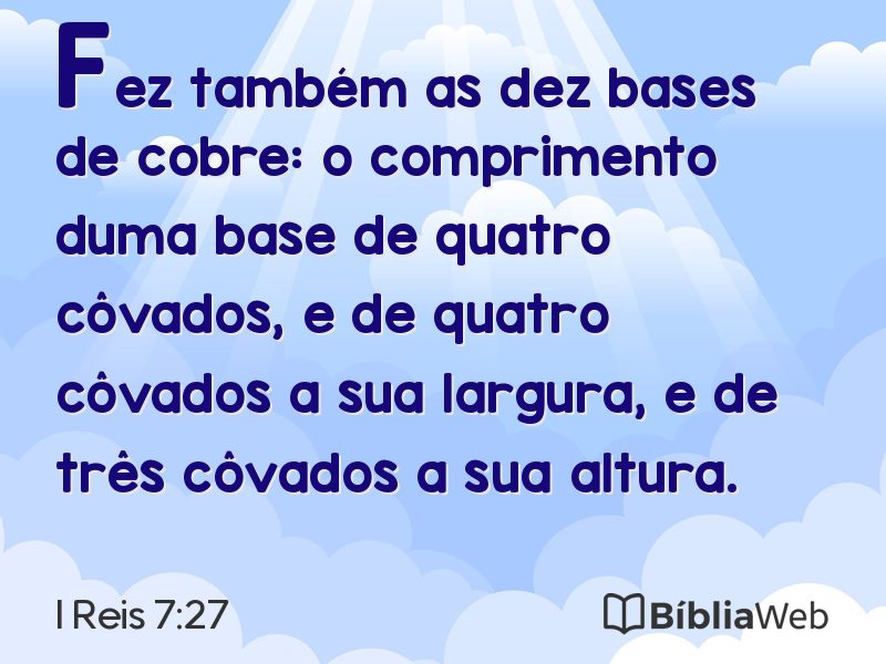 I Reis 7:27 em imagem para compartilhar