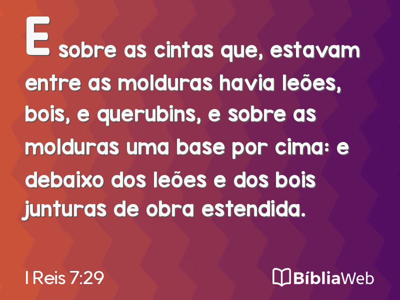 I Reis 7:29 em imagem para compartilhar