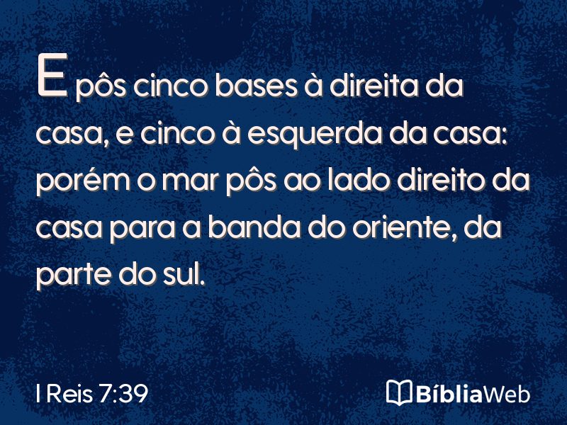I Reis 7:39 em imagem para compartilhar