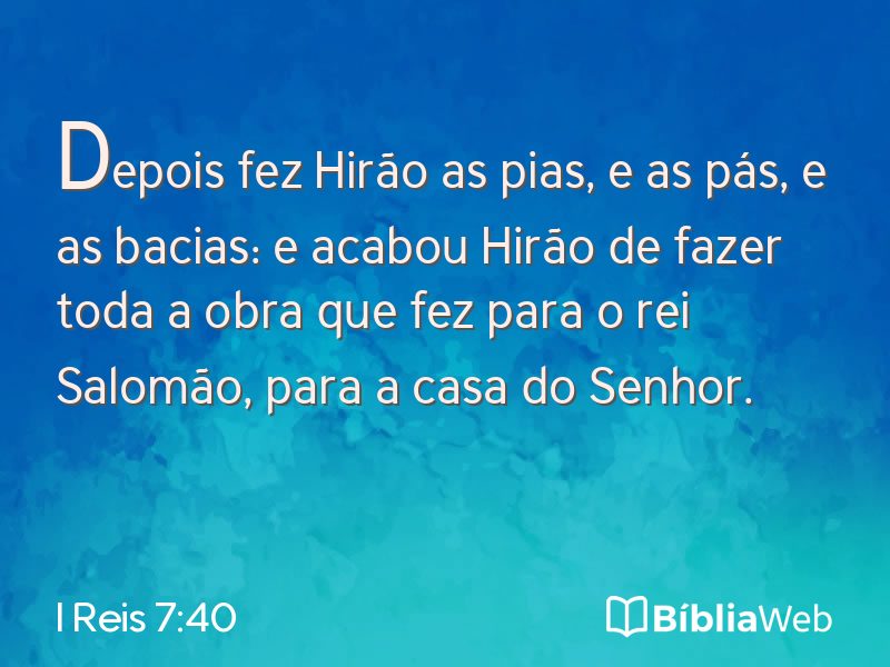 I Reis 7:40 em imagem para compartilhar