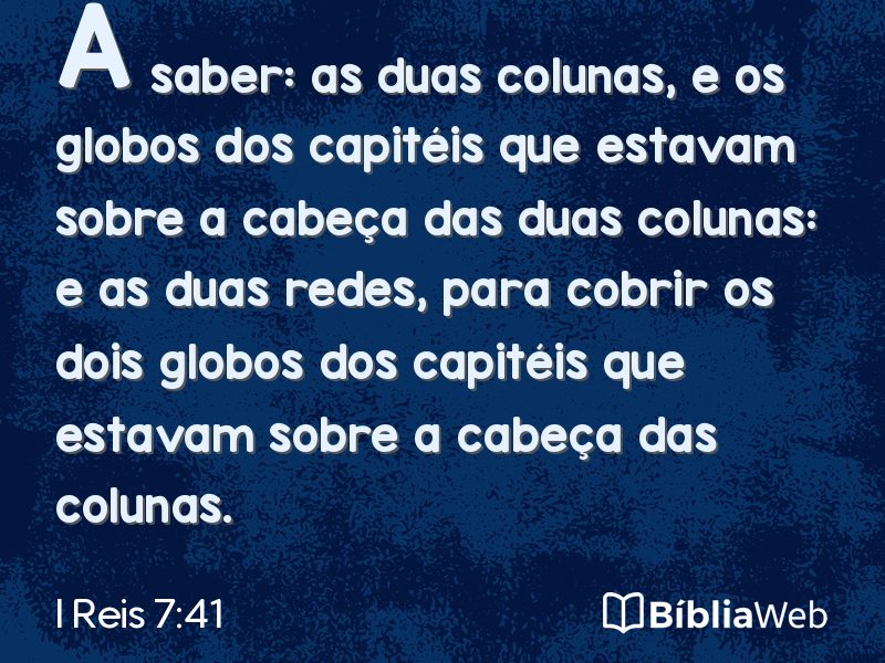 I Reis 7:41 em imagem para compartilhar