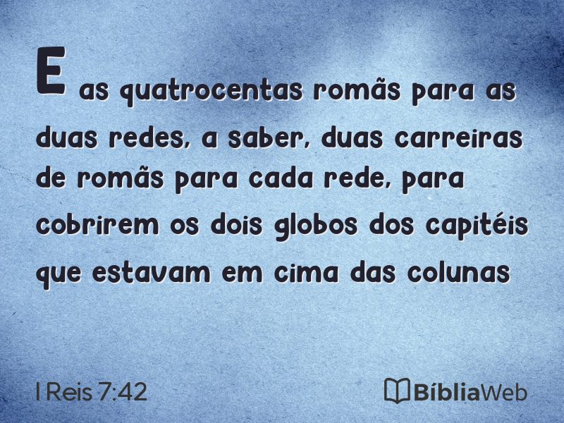 I Reis 7:42 em imagem para compartilhar