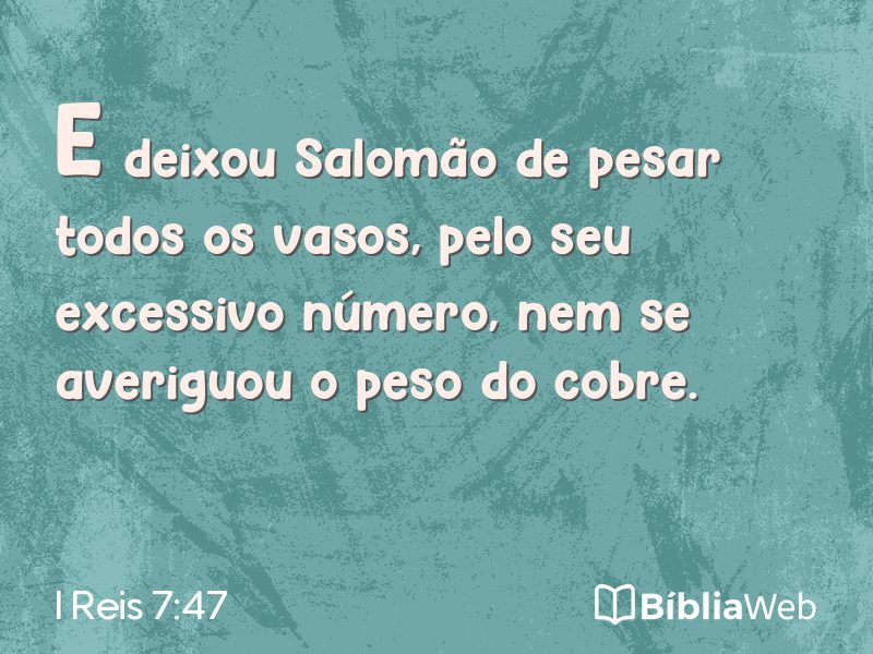 I Reis 7:47 em imagem para compartilhar