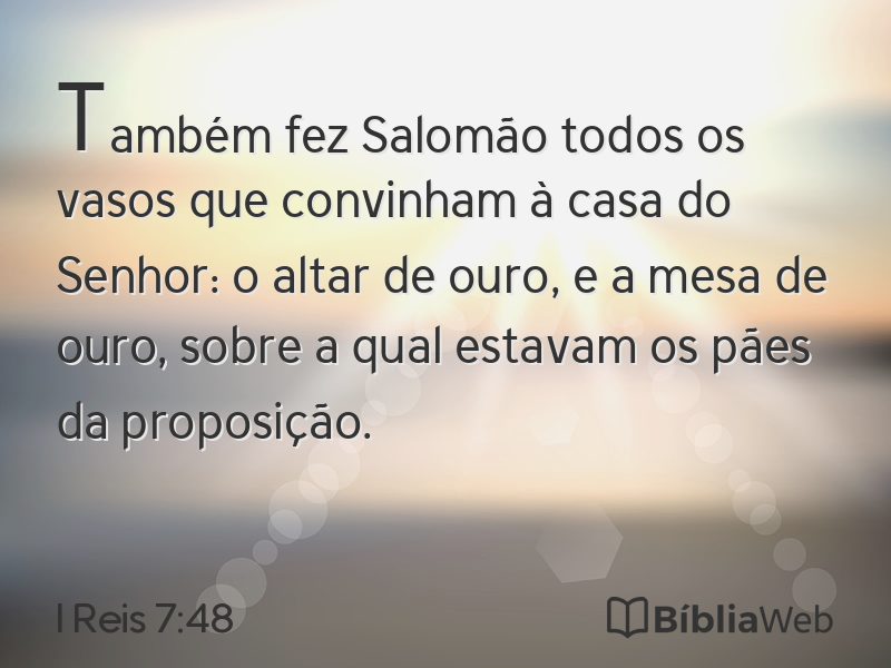 I Reis 7:48 em imagem para compartilhar