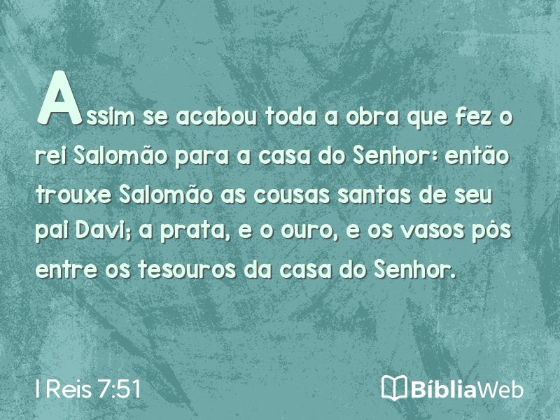 I Reis 7:51 em imagem para compartilhar