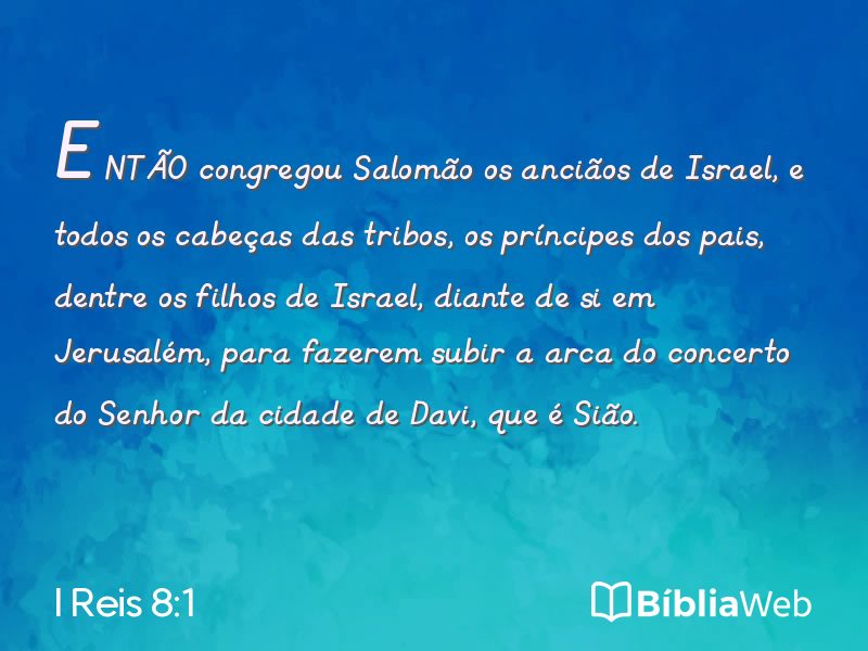 I Reis 8:1 em imagem para compartilhar