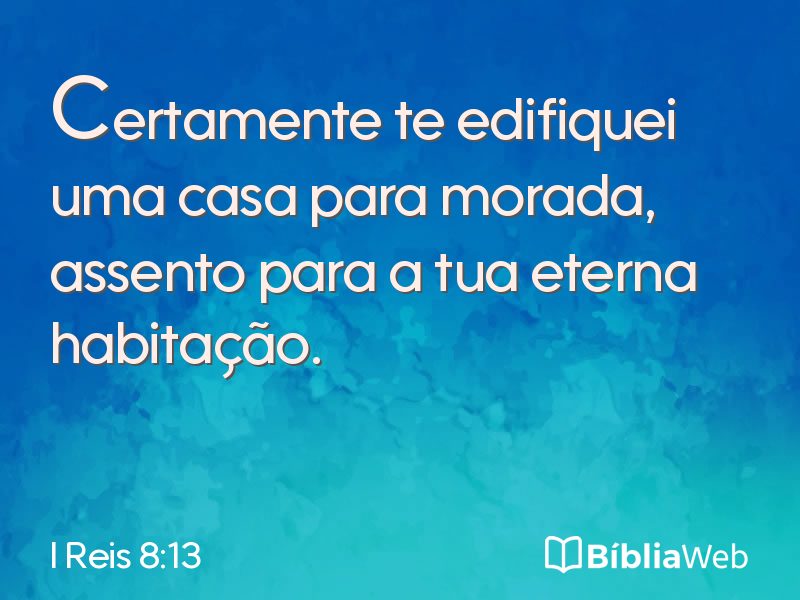 I Reis 8:13 em imagem para compartilhar