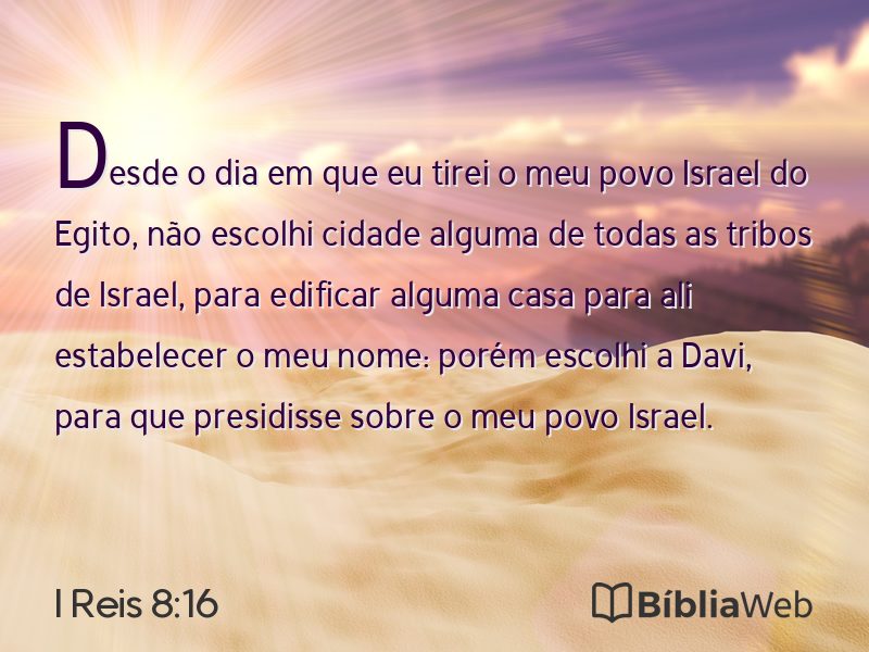 I Reis 8:16 em imagem para compartilhar