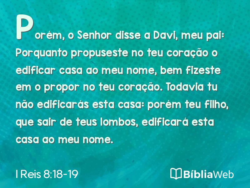 I Reis 8:18-19 em imagem para compartilhar