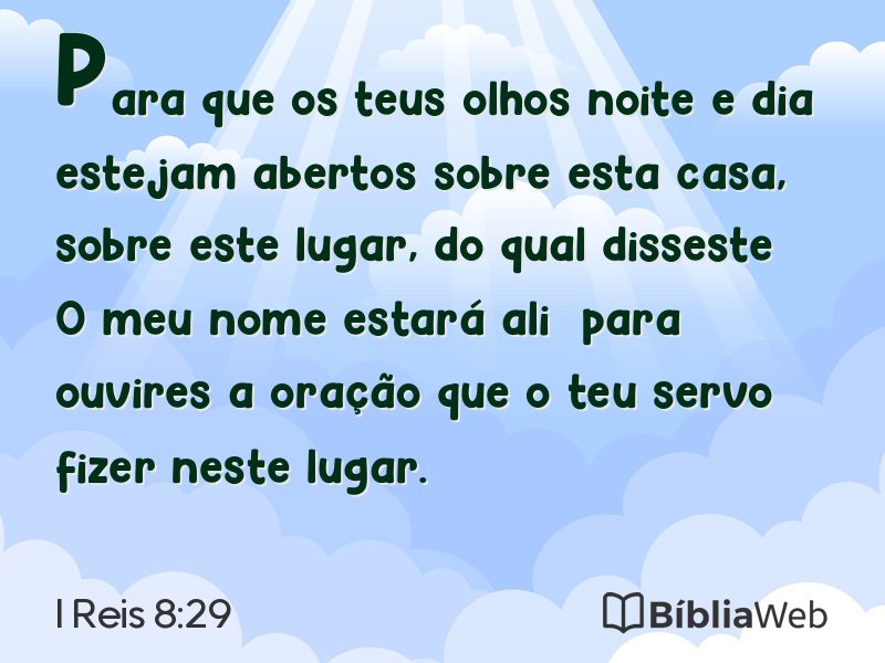 I Reis 8:29 em imagem para compartilhar