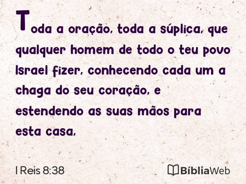 I Reis 8:38 em imagem para compartilhar