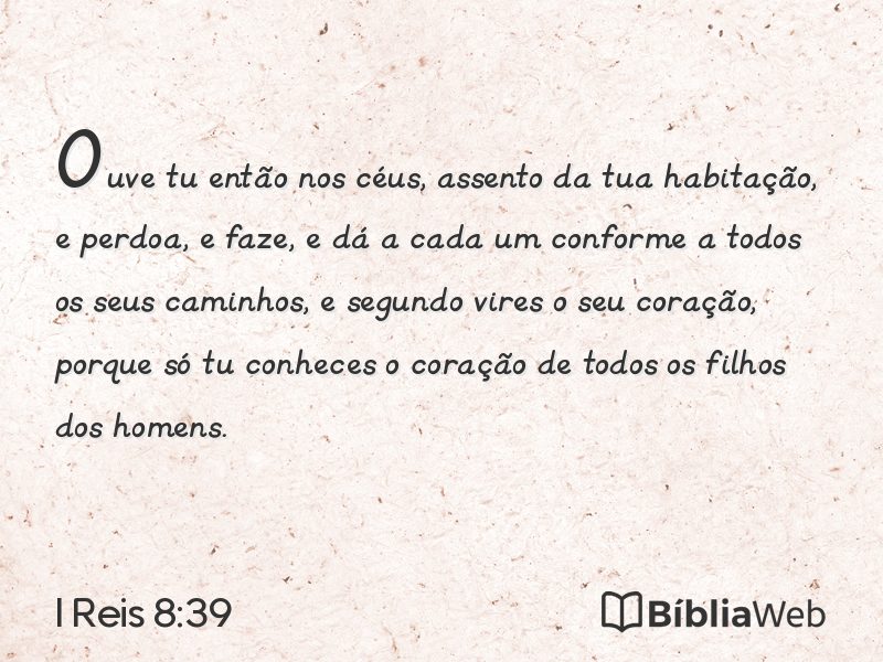 I Reis 8:39 em imagem para compartilhar