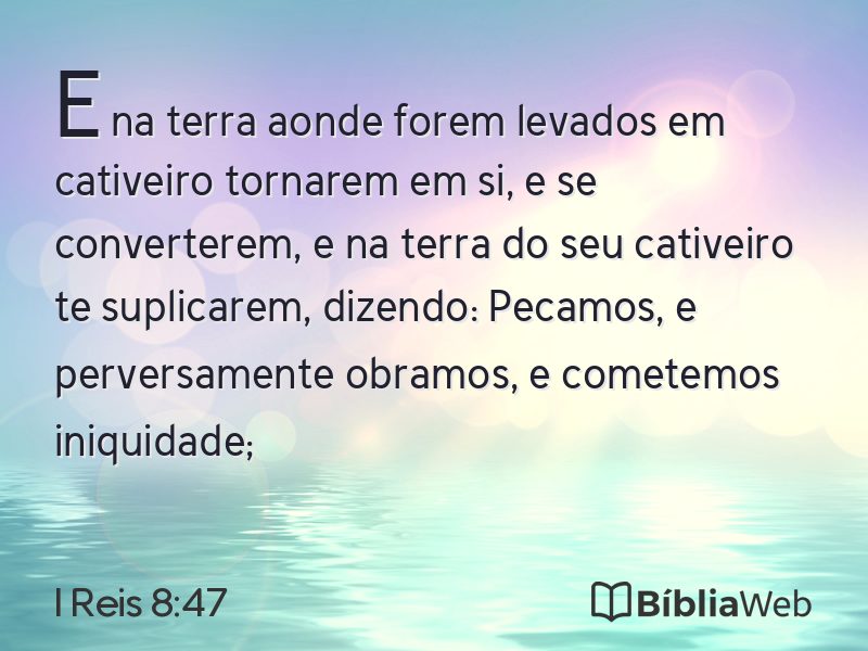 I Reis 8:47 em imagem para compartilhar