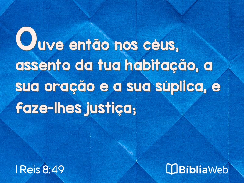 I Reis 8:49 em imagem para compartilhar