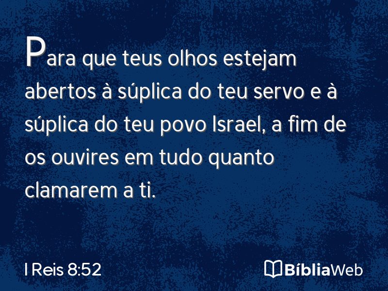 I Reis 8:52 em imagem para compartilhar