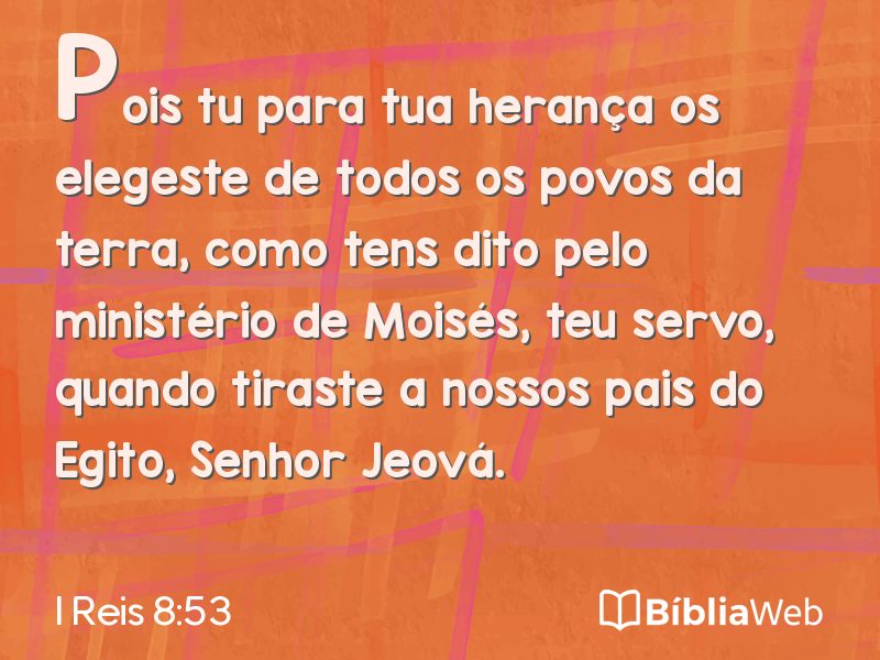 I Reis 8:53 em imagem para compartilhar