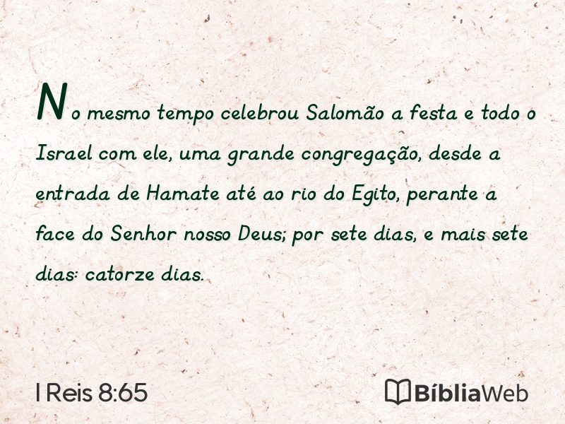 I Reis 8:65 em imagem para compartilhar