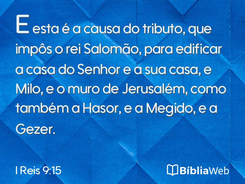I Reis 9:15 em imagem para compartilhar